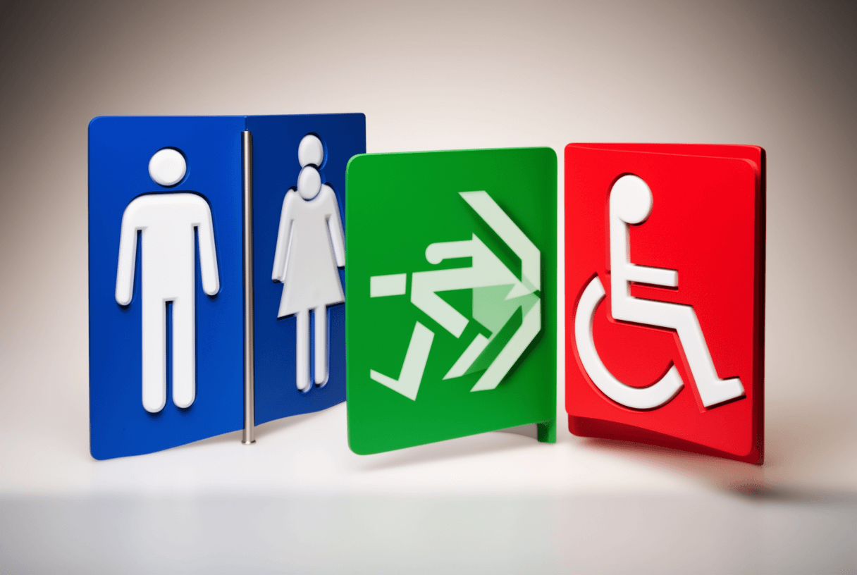 pictogrammes signalisation intérieure PVC en gros plan studio